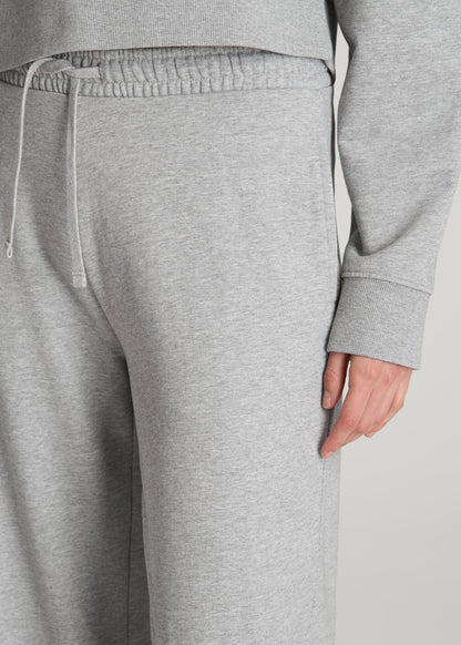 Everyday Terry Midrise Wide-Leg Pants for Tall Women in Grey Mix