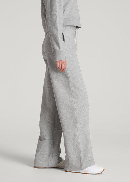 Everyday Terry Midrise Wide-Leg Pants for Tall Women in Grey Mix