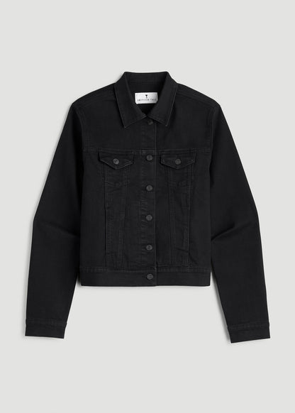 Classic Denim Jacket for Tall Women in Black
