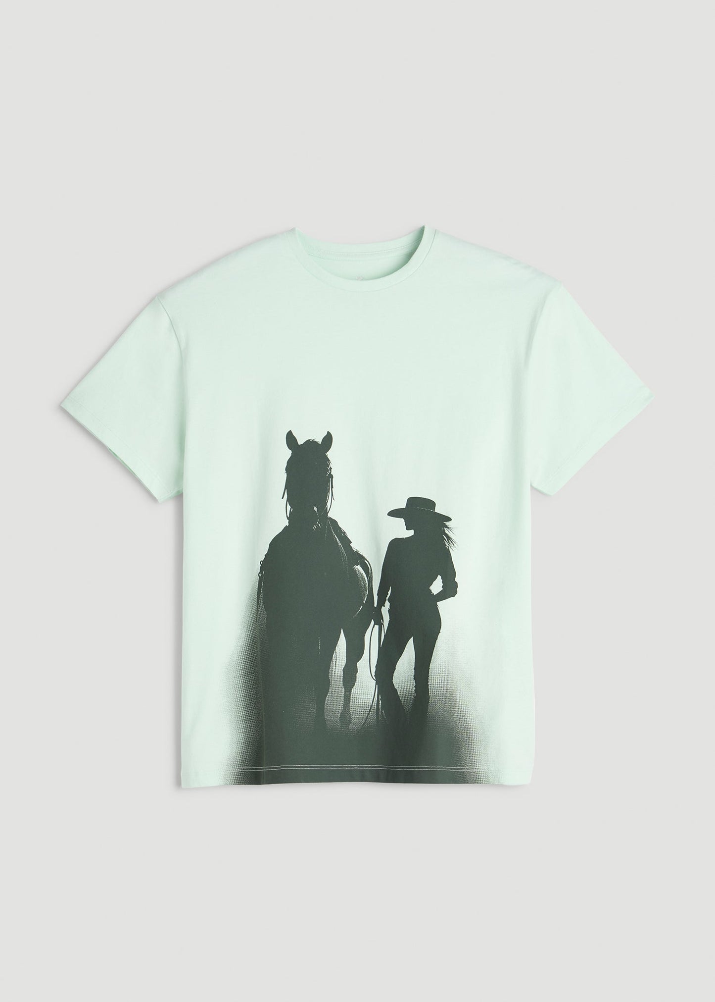 Equestrian Graphic Tee for Tall Women in Blue