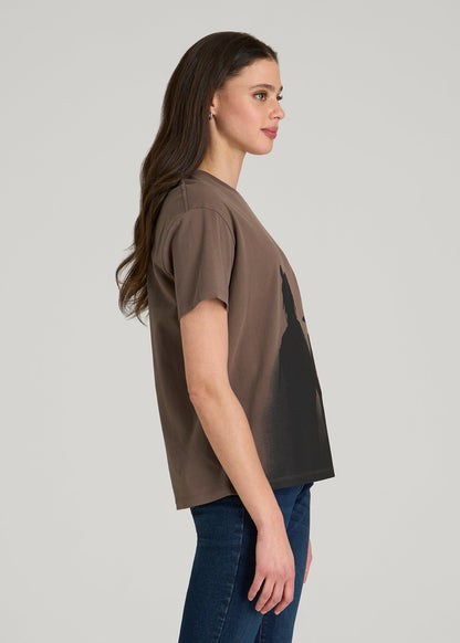 Equestrian Graphic Tee for Tall Women in Brown