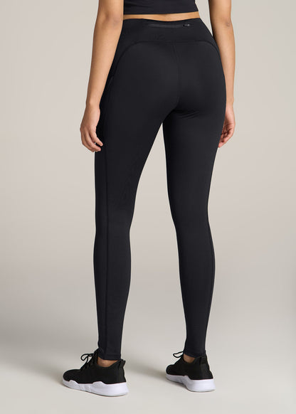 Active Leggings with Pockets for Tall Women in Black