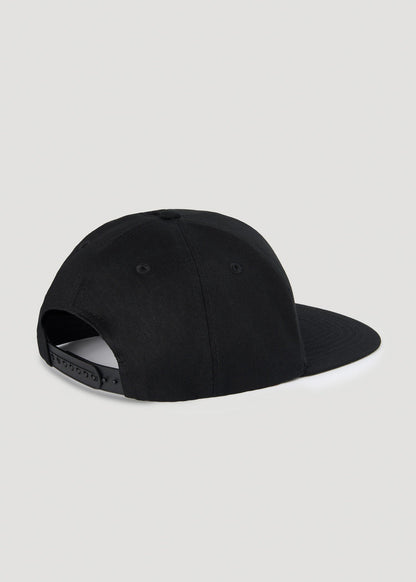 American Tall Flat Brim Hat in Black