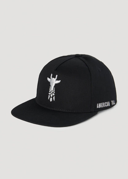 American Tall Flat Brim Hat in Black