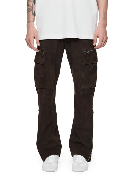 Suede Zip Cargo Pant
