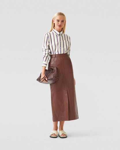 Anna Nappa Leather Pencil Skirt