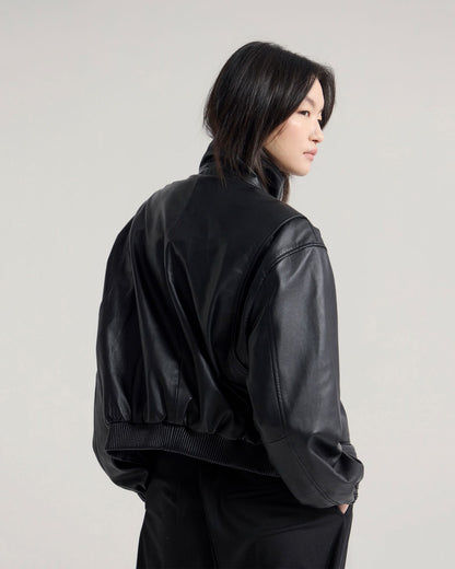 Rosie Leather Bomber Jacket