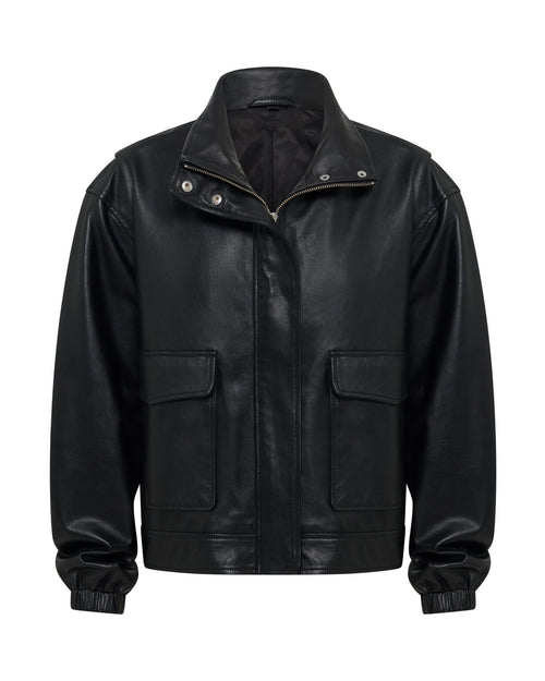 Rosie Leather Bomber Jacket
