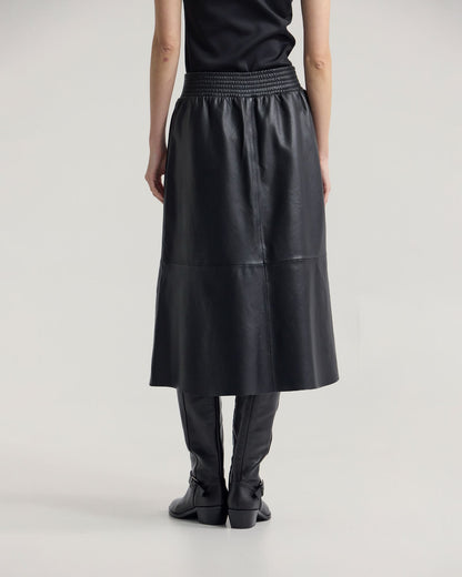 Jaya Leather Midi Skirt