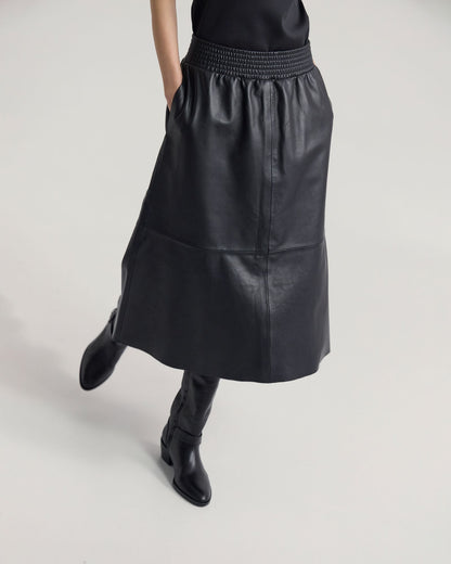 Jaya Leather Midi Skirt