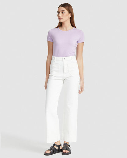 Alexa Patch Pocket Wide Leg Jeans