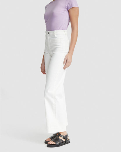 Alexa Patch Pocket Wide Leg Jeans