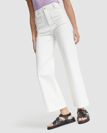 Alexa Patch Pocket Wide Leg Jeans
