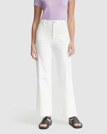 Alexa Patch Pocket Wide Leg Jeans