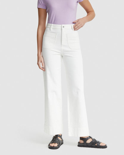 Alexa Patch Pocket Wide Leg Jeans