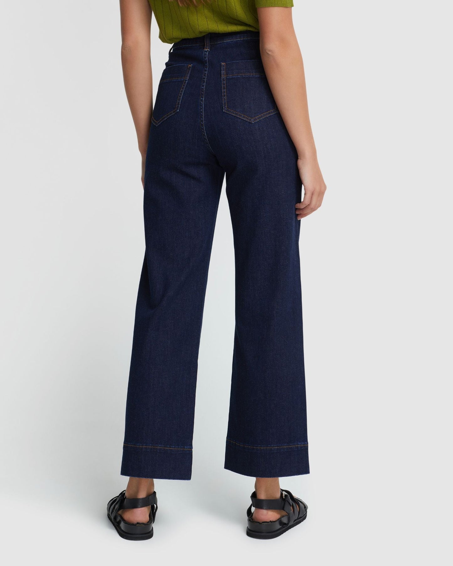 Alexa Patch Pocket Wide Leg Jeans