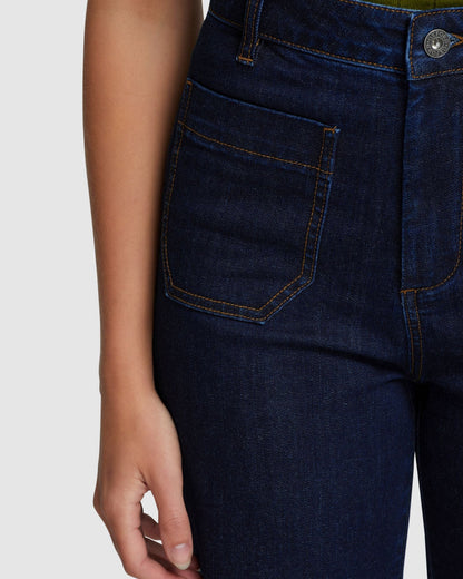 Alexa Patch Pocket Wide Leg Jeans