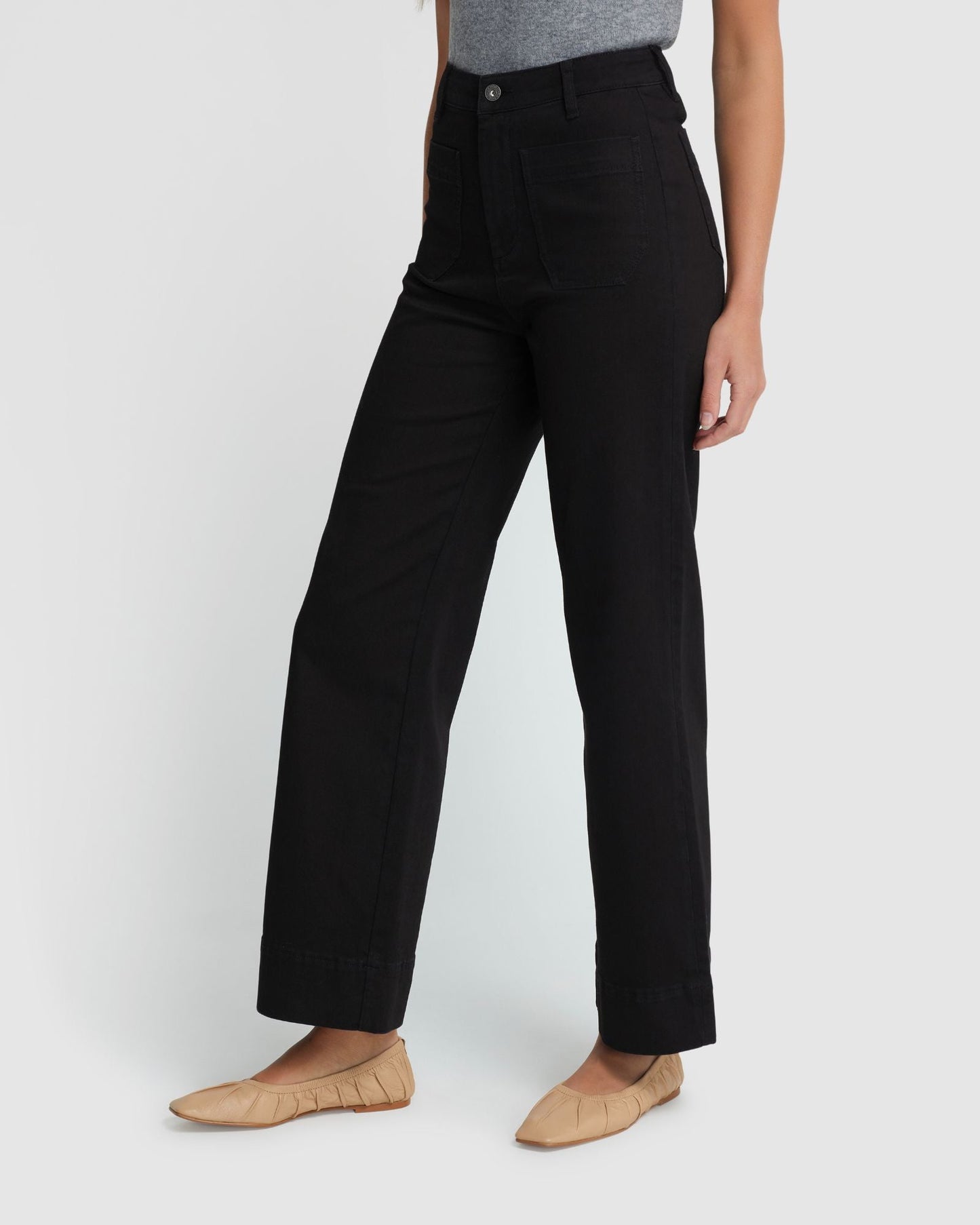 Alexa Patch Pocket Wide Leg Jeans