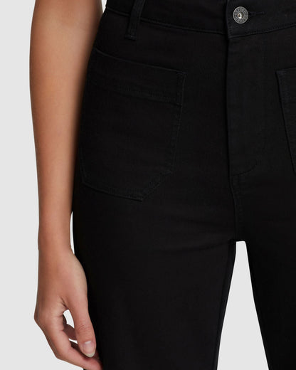 Alexa Patch Pocket Wide Leg Jeans