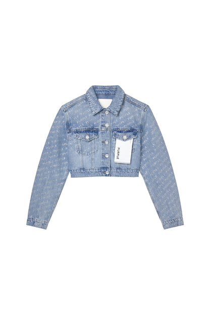 Logo Bling Crop Jacket