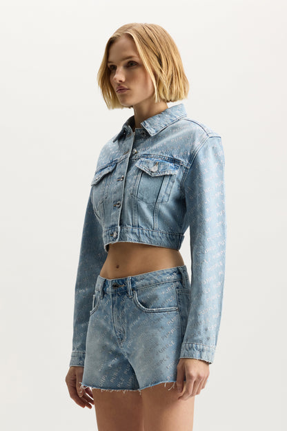 Logo Bling Crop Jacket