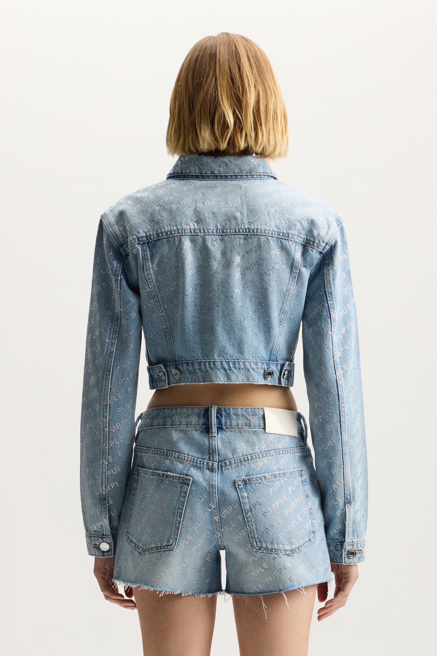 Logo Bling Crop Jacket