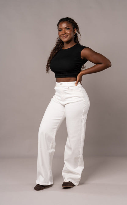 Womens Pastel Baggy Fitjeans - White
