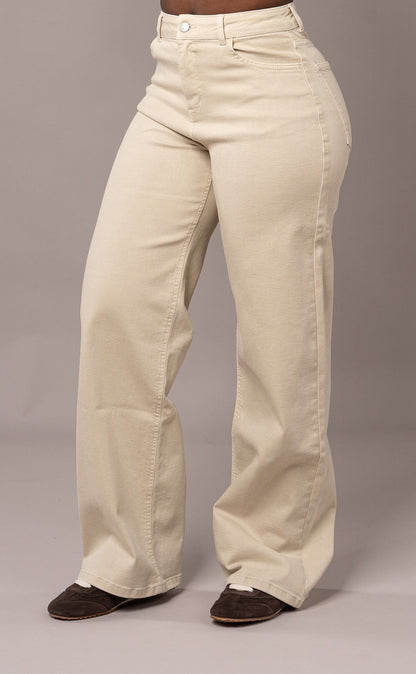 Womens Pastel Baggy Fitjeans - Sand