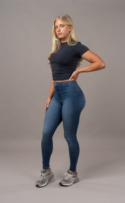 Womens Contour Fitjeans - Space Blue