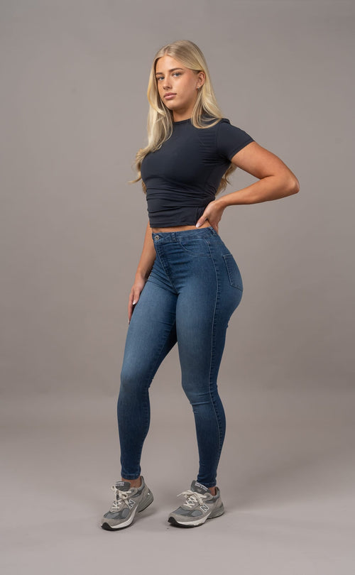Womens Contour Fitjeans - Space Blue