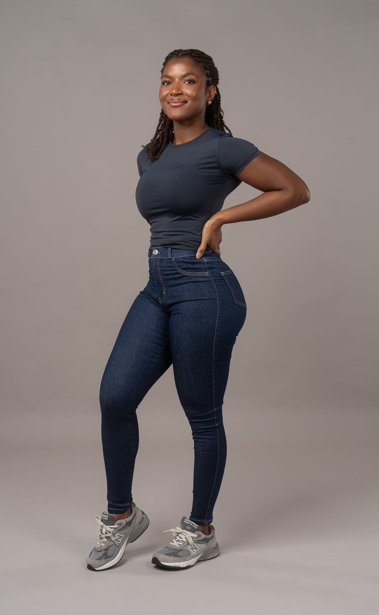 Womens Contour Fitjeans - Rinse Blue