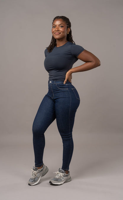 Womens Contour Fitjeans - Rinse Blue