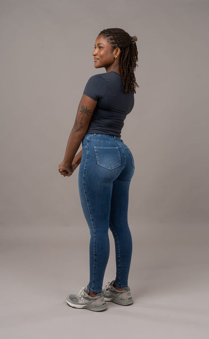 Womens 360 High Waisted Fitjeans - Sapphire Blue