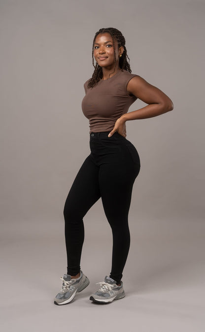 Womens 360 High Waisted Fitjeans - Black