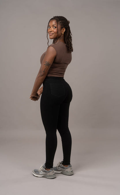 Womens 360 High Waisted Fitjeans - Black
