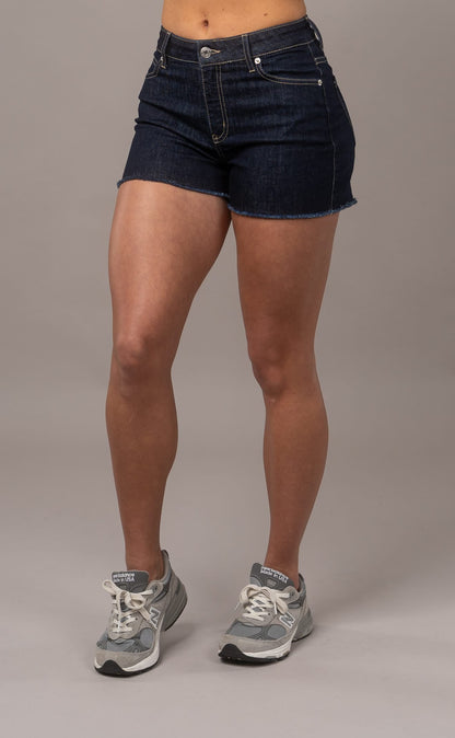 Womens Everyday Denim Shorts - Dark Blue