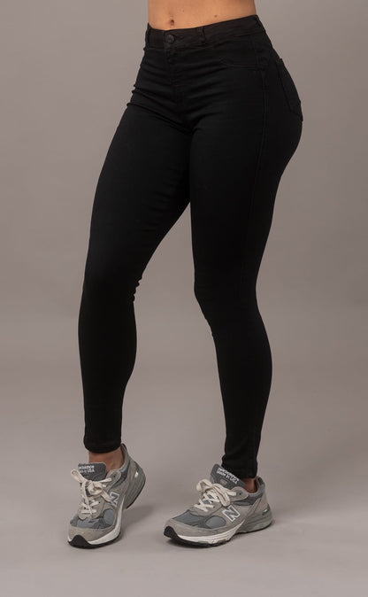 Womens Contour Mid Waisted Fitjeans - Black