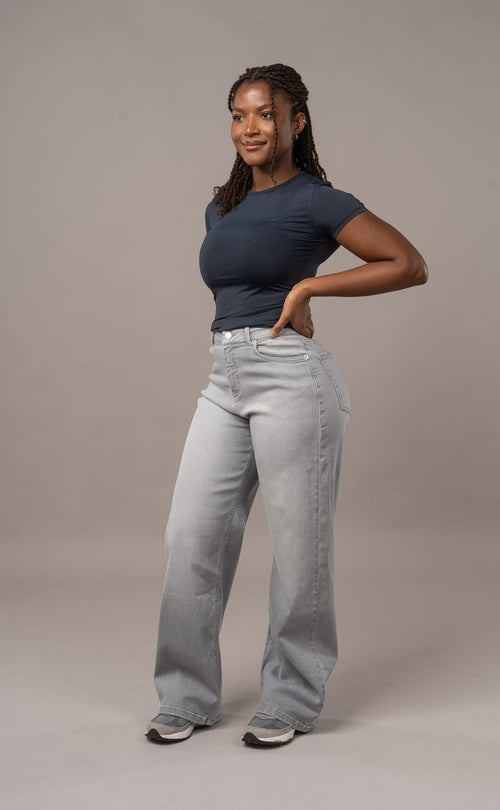 Womens Baggy Fitjeans - Light Grey