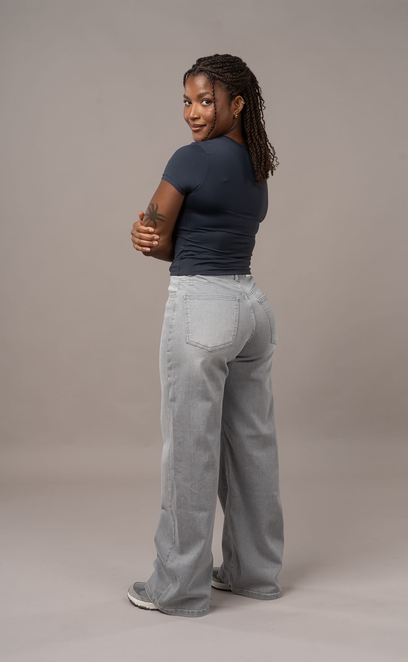 Womens Baggy Fitjeans - Light Grey