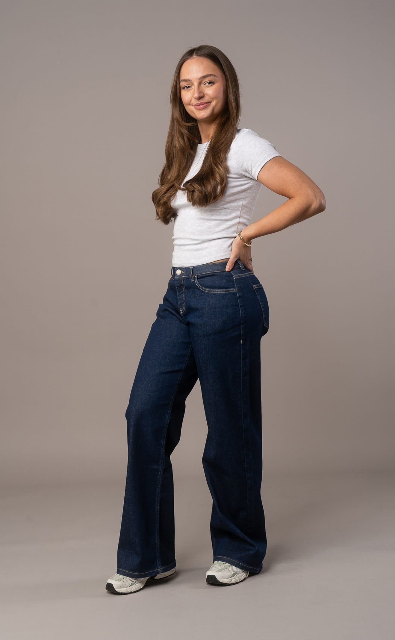 Womens Baggy Low Waisted Fitjeans - Dark Blue