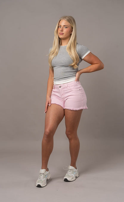 Womens Fitjeans Pastel Shorts - Pink