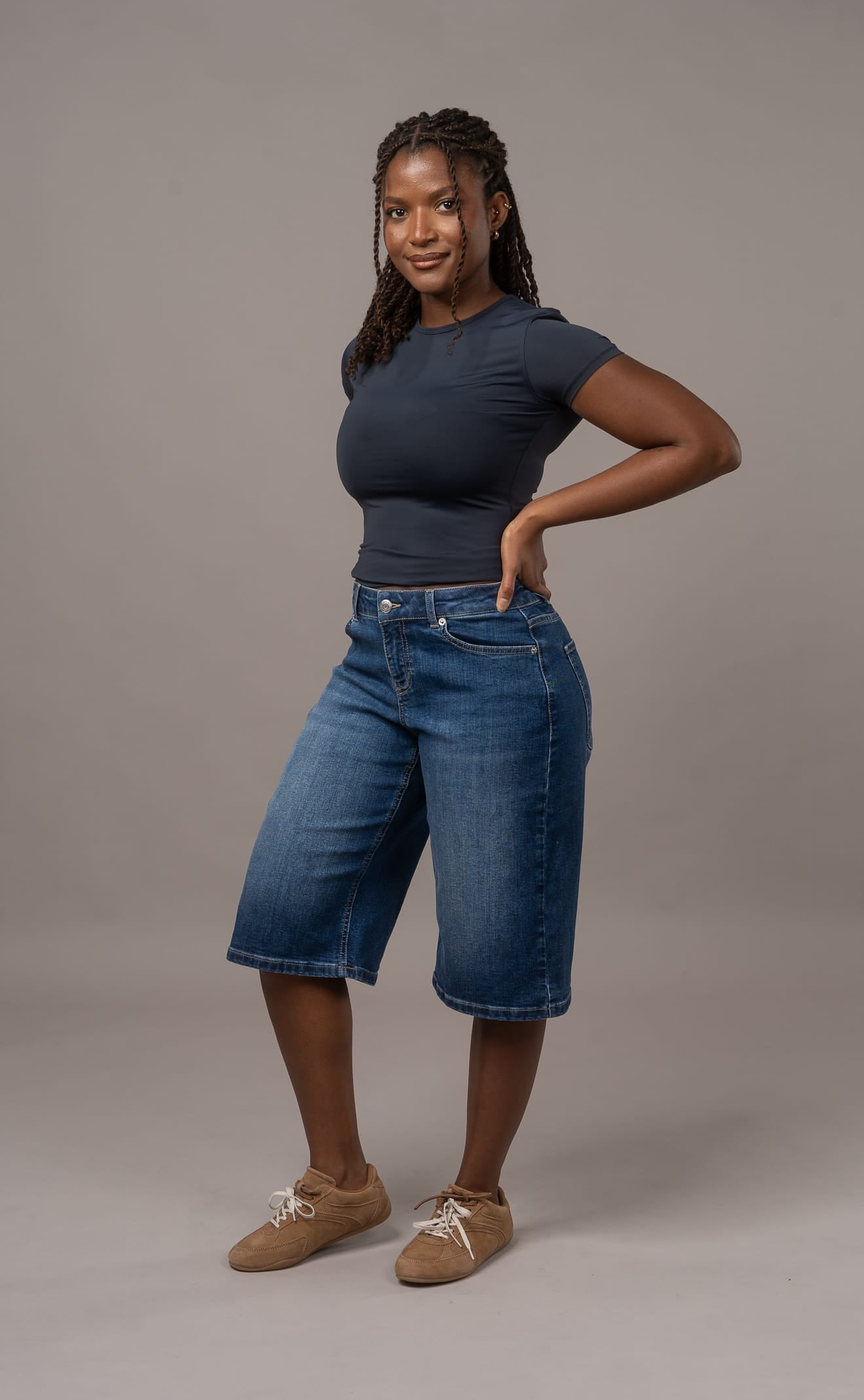 Denim Jorts - Mid Blue