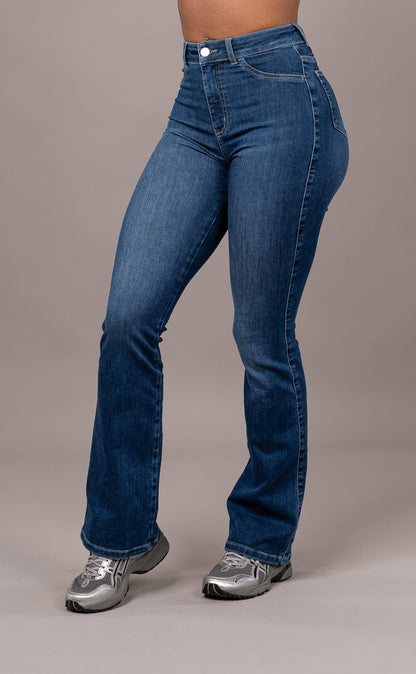 Womens Flared Fitjeans - Sapphire Blue