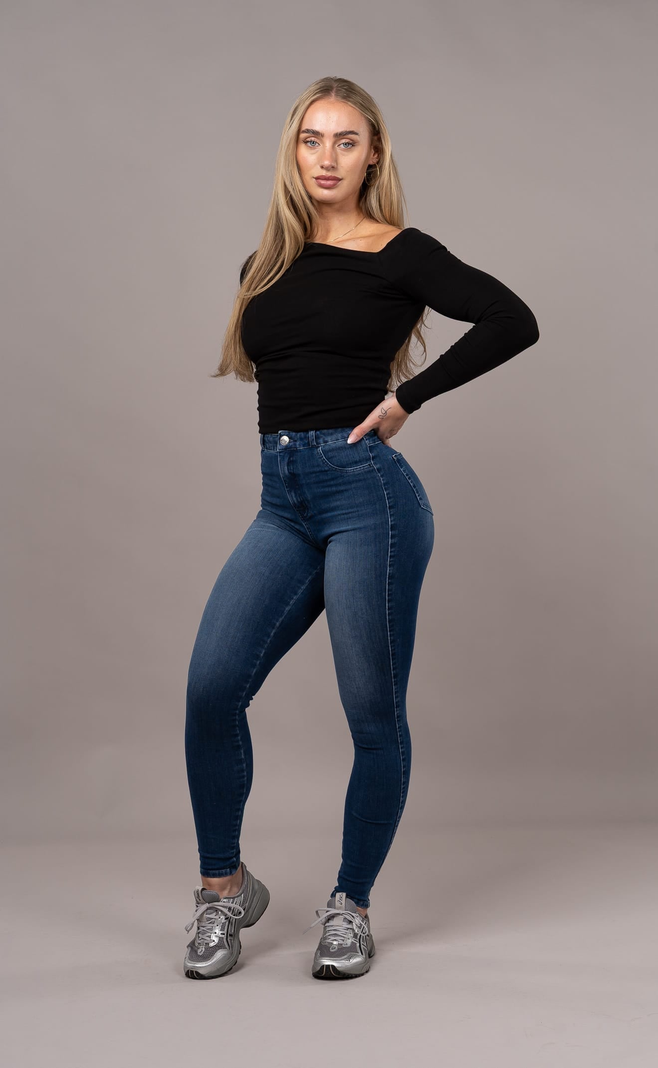 Womens 360 V2 High Waisted Fitjeans - Deep Indigo
