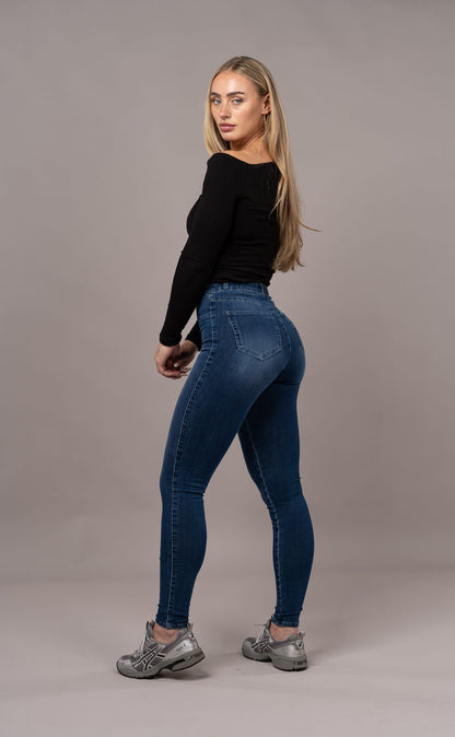 Womens 360 V2 High Waisted Fitjeans - Deep Indigo
