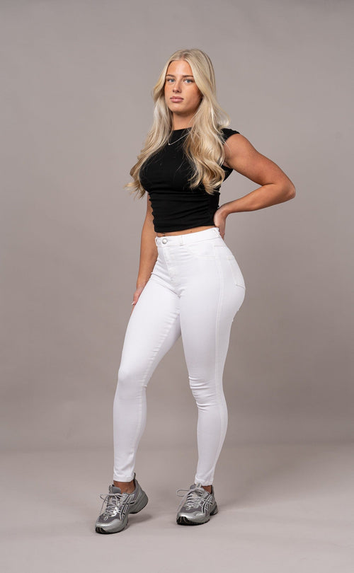 Womens Pastel Fitjeans - White