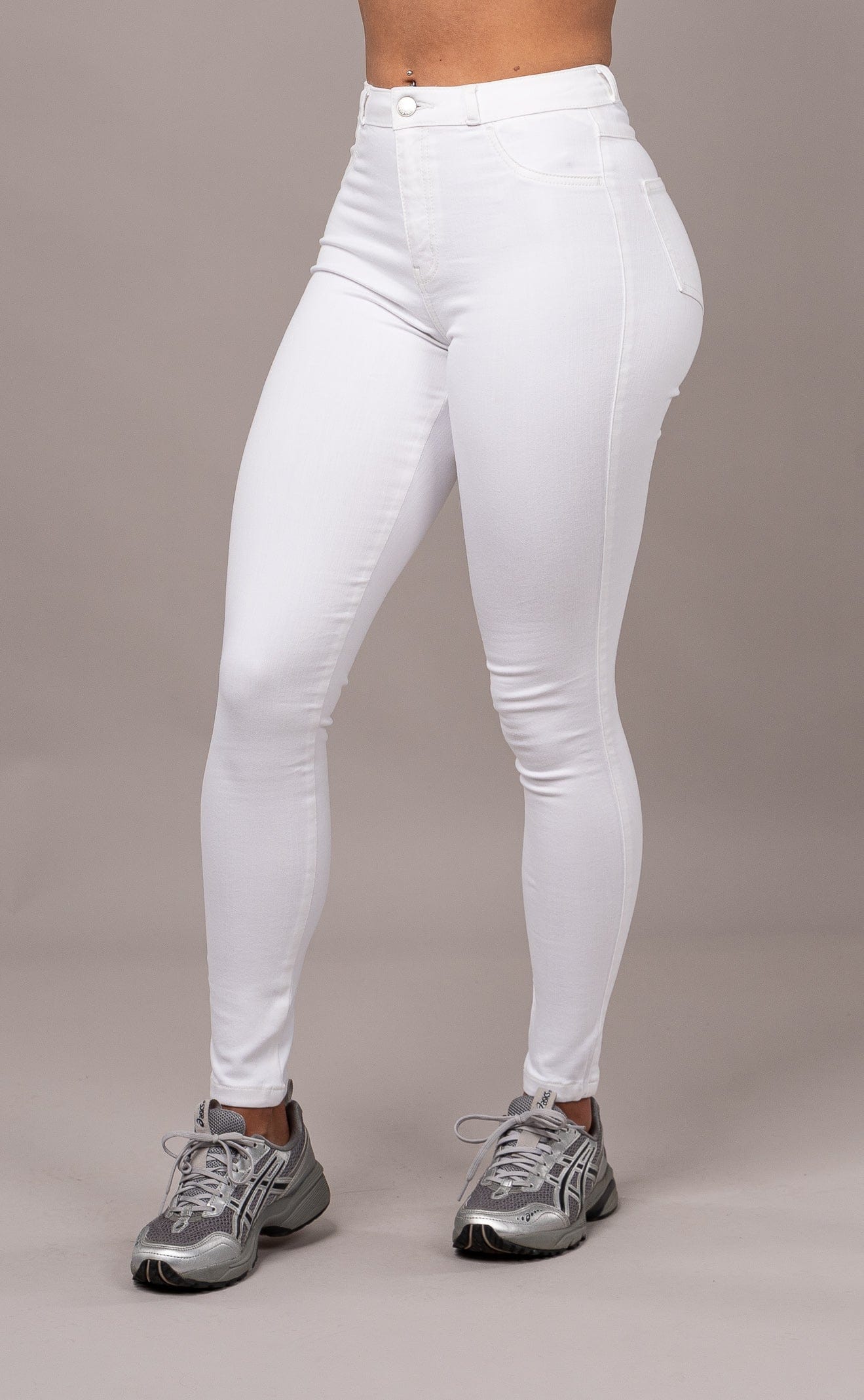 Womens Pastel Fitjeans - White