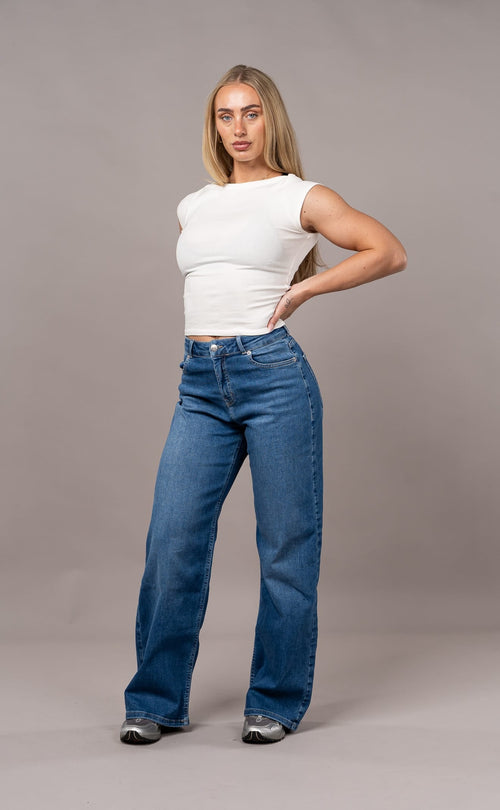 Womens Baggy Fitjeans - Stonewashed Blue
