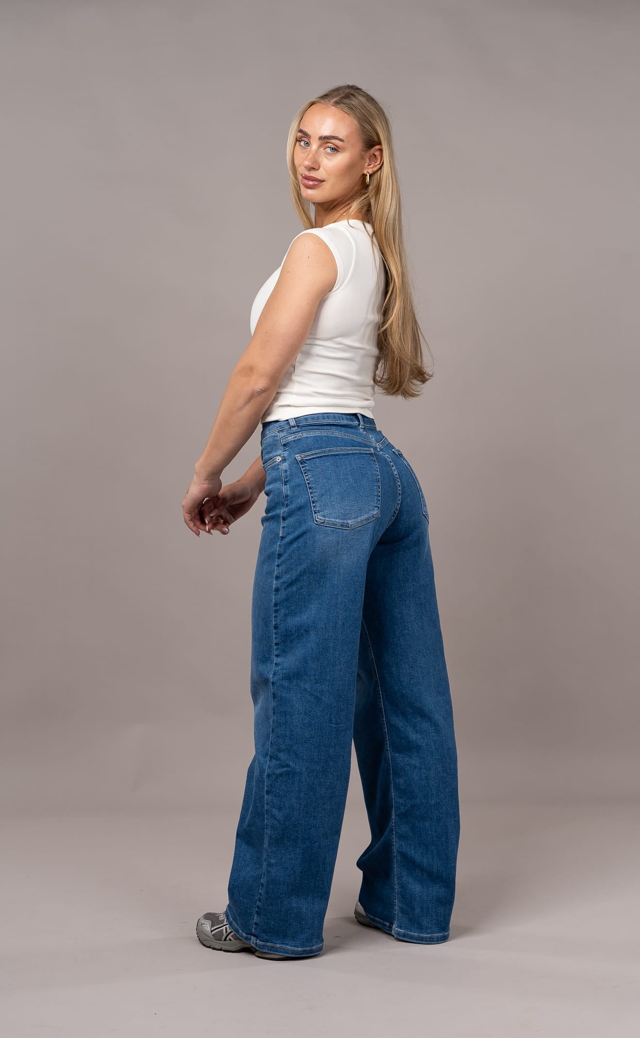 Womens Baggy Fitjeans - Stonewashed Blue