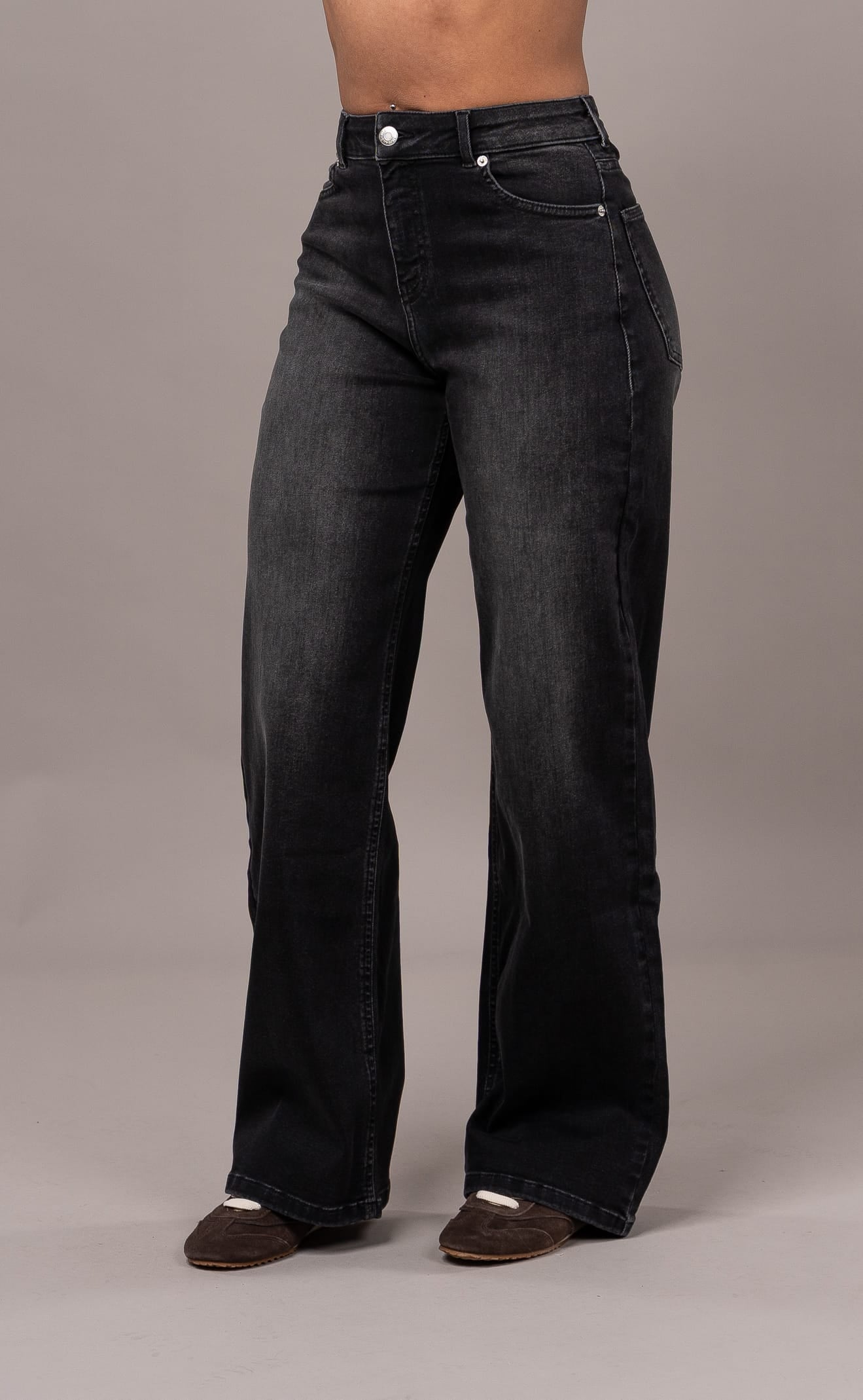 Womens Baggy Fitjeans - Worn Black